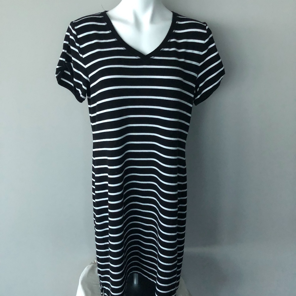 Talbots Striped Black & White Dress